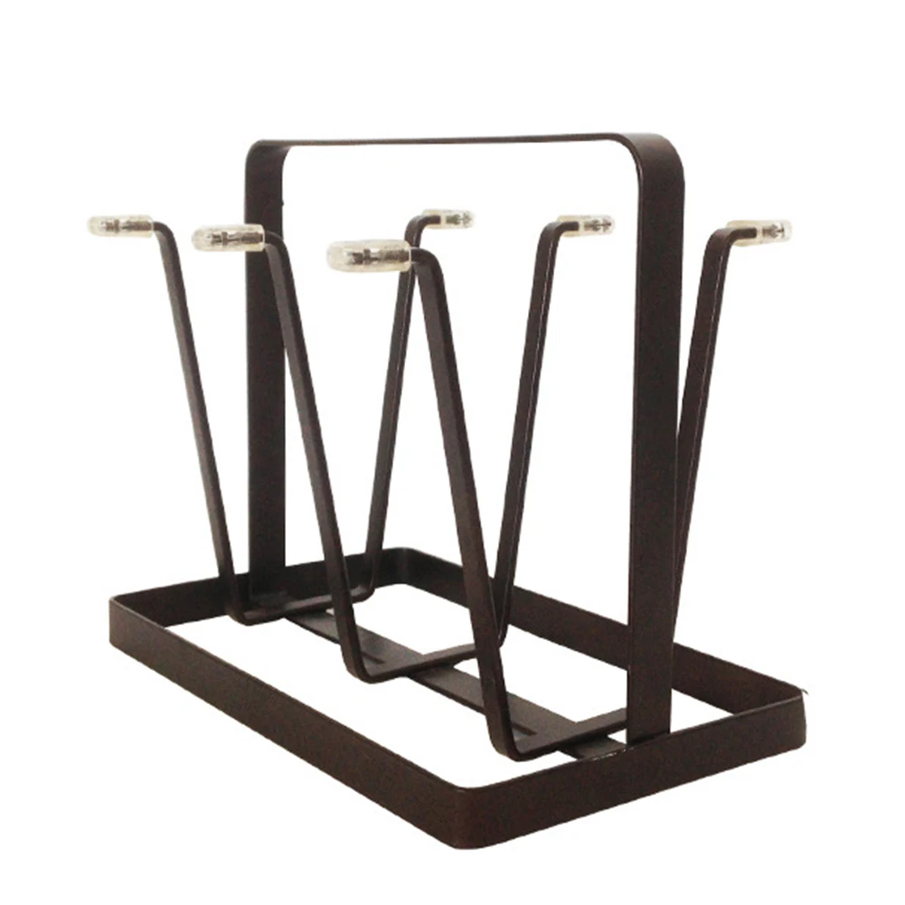 

Stand Organizer With 6 Hook Metal Mug Hanger Cup Holder Rack Drying