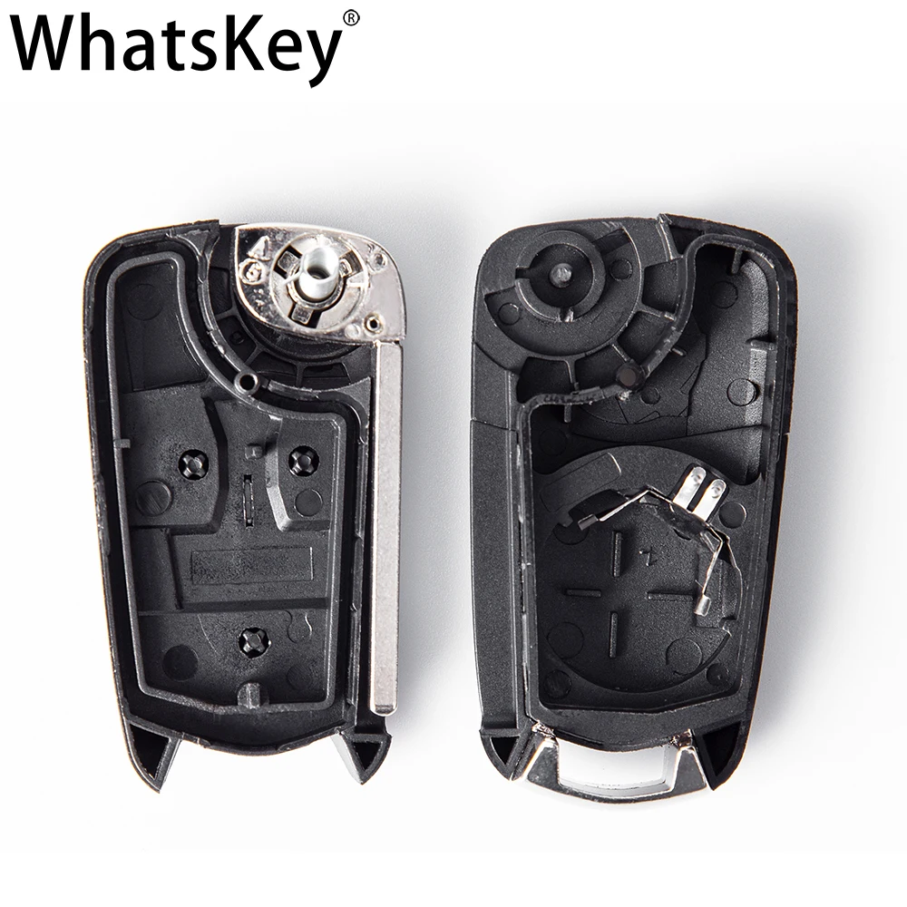 WhatsKey Flip Key Shell For Vauxhall Opel Astra J Corsa D Insignia Vectra C Zafira 2 BNT Remote Key Case Uncut Blade Replacement