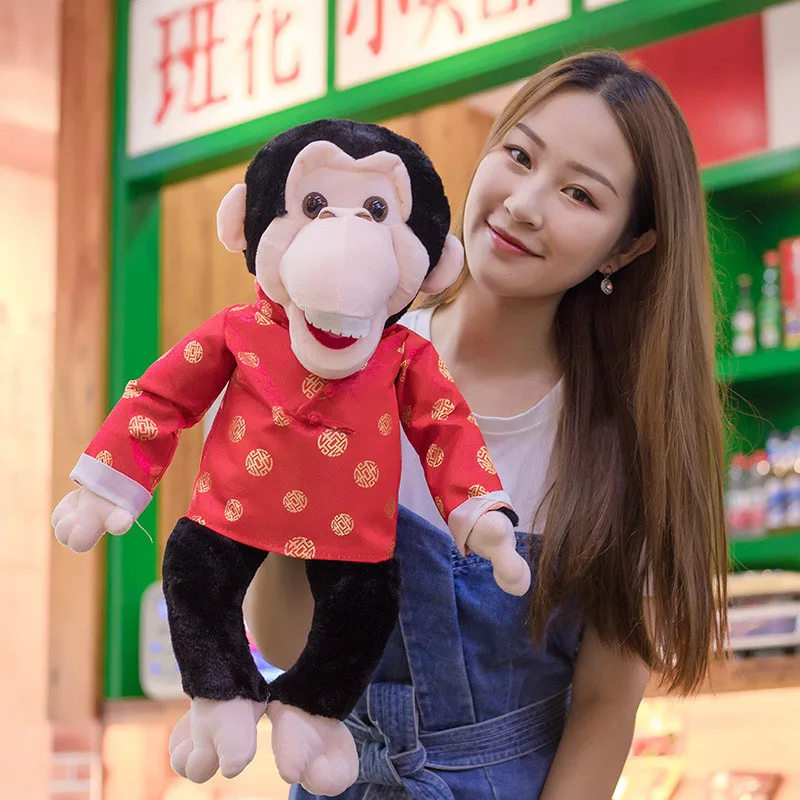 

Animal Plush Gorilla Abdominal Doll Cute Hand Puppet Soft Large Dolls Language Performance Props Child Gifts Hand Sewing Doll