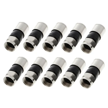 

10 Pcs RG6 F Type Compression 2.7cm Snap Seal Plug Connector For Sky Satellite Virgin Cable