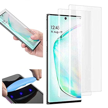 

[2-Packs] Screen Protector for Samsung Galaxy Note10 Note 10 Plus HD Curved Edge Liquid UV Film Ultrasonic Tempered Glass