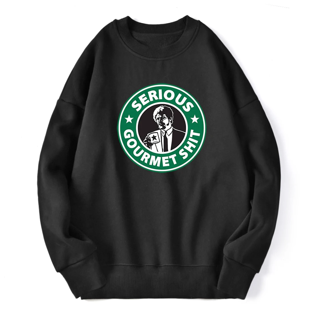 

Crewneck Sweatshirt Vintage Casual Loose Hoodie Pulp Fiction Jules Print Man Long Sleeve O Neck Streetwear New Outdoor Tracksuit