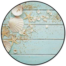 Деревянные доски Раковины Морская звезда кухонные коврики для гостиной водонепроницаемые коврики для спальни Свадебные унисекс домашний диван мальчик круглый ковер