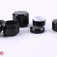 1 шт., 5 г, 10 г, 15 г, 30 г, черные банки для крема, контейнер для банок, пустой косметический пластиковый контейнер для проб для ногтей, гель для хранения с блестками