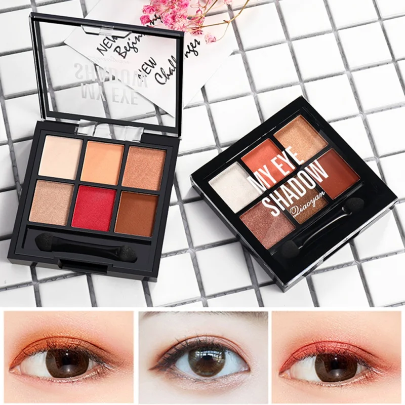 

NEW New 6 Color Nude Creamy Pigmented Professional Mini Shadow Kit Eyeshadow Palette Makeup Diamond Glitter Metallic ULike