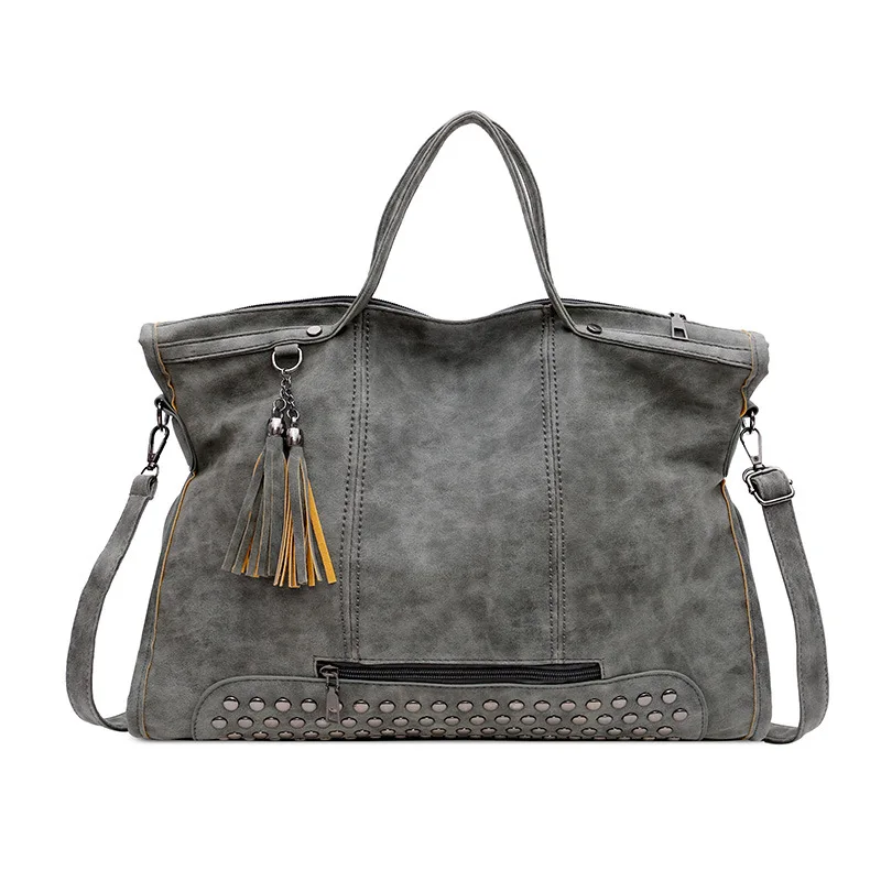 

Europe And America Fashion New Style JOINT WOMEN'S Bag WOMEN'S Handbag Crossbody Bag Large Capacity Casual Tassel Bag Rivet