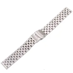 CARLYWET 22 мм серебро Твердые с заменой звеньев часы ремешок браслет двойной застежка для Seiko