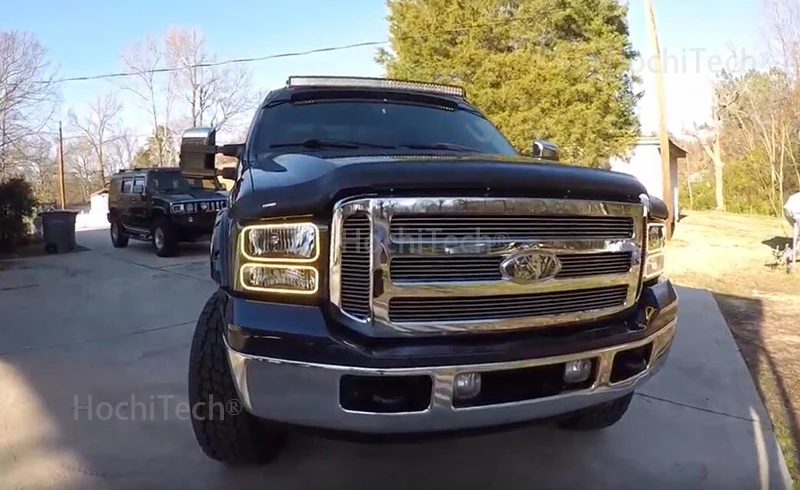 Для Ford F-250 2005 2006 2007 отличный ИК контроллер многоцветный ультра яркий RGB светодиодный ангельские глазки Halo Кольцо Комплект