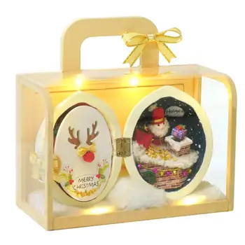 

Creative Beautifully Crafted DIY Cottage Snowy Night Theme Building Model Toys Christmas Presents Wooden Assembly