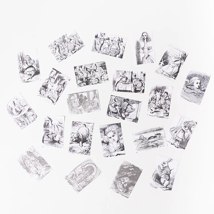 100PCS Vintage Fairy Tale Girl Material Paper DIY Scrapbook Base Collage TAG. Wall Gift Packaging Decoration Mini Material Book