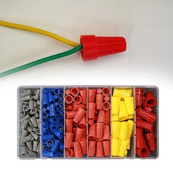 

158pcs Twisted On Screw Terminal Mini Electrical Wire Connector Cap Pressure Line Rotating Spring Inserted Plastic Home Lighting