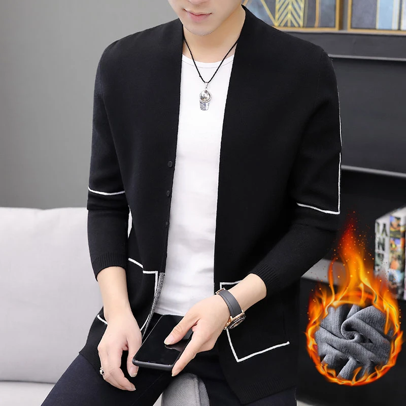 Single Breasted Solid Sweater Men 2020 Winter Knitted Cardaigan Mens Sweatercoat Casual Male Coats Polyester Warm Homme Clothing Single Breasted Solid Sweater Men 2020 Winter Knitted Cardaigan Mens Sweatercoat Casual Male Coats Polyester Warm Homme Clothing