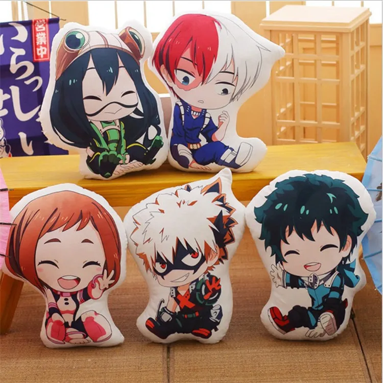 Большой милый аниме плюшевая игрушка My Hero Academy Izuku Midoriya Katsuki Bakugou Shouto Todoroki Мягкая кукла подушка Рождественский подарок