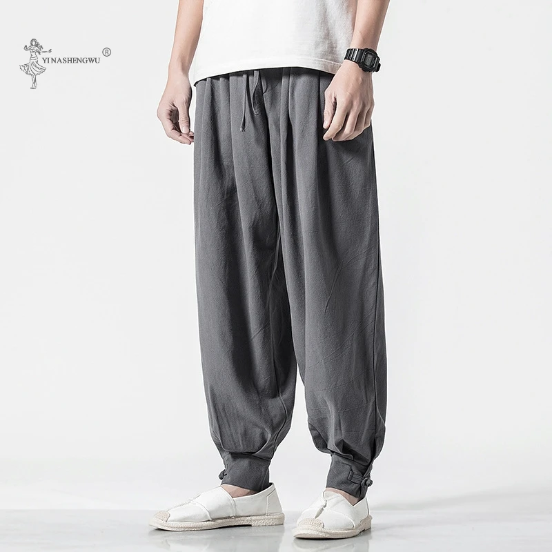 Seidarise Kimono Japonais Traditionnel En Lin Pour Homme - Pantalon Sarouel D'été - Jambe Large