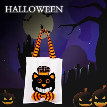 

Storage Bag Pumpkin Lantern Canvas Tote Bag Large Shopper Carry Pouch Halloween Gifts Monden Decoration Practical Aug15