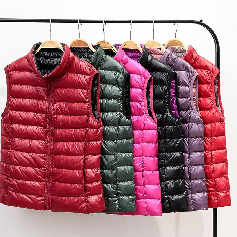 

2019 new down vest Korean version of the light short short down vest on both sides wearing large size down vest vest