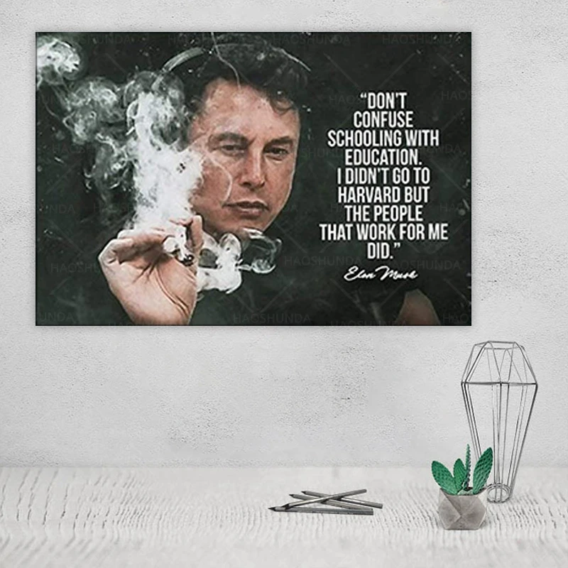 Trives konvertering golf Elon Musk Quote Poster Framed Canva Wall Art Modern Wall Art Picture Print  Modern Family Bedroom Framed Poster|Painting & Calligraphy| - AliExpress