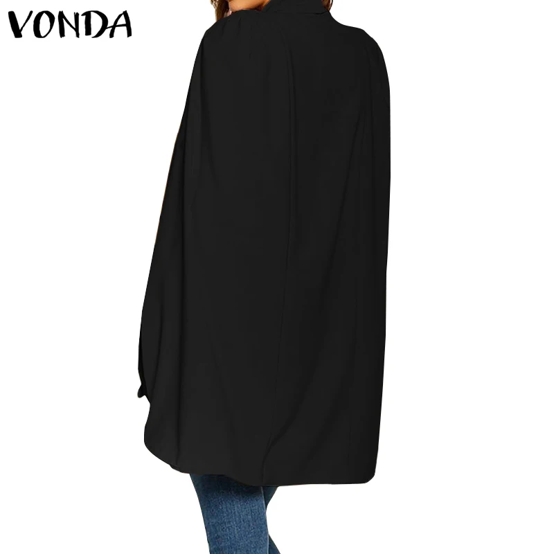 Осенне-зимние куртки для женщин Офисная Женская верхняя одежда VONDA женские пальто куртки с отложным воротником размера плюс S-5XL