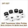 POWGE 10pcs 20 Teeth 2GT Idler Pulley Bore 3/4/5mm For W=6mm GT2 2M Belt 20T 20Teeth GT2 Passive Pulley With Bearing 20-2GT AF ► Photo 1/6