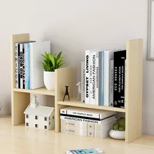 Simple Desktop Bookshelf Small Table Rack Wood Storage Organizer Display Shelf Counter Top Bookcase for Office Study 69 46 19 5cm double layer bamboo bookcase desktop bookshelf book storage rack with drawer