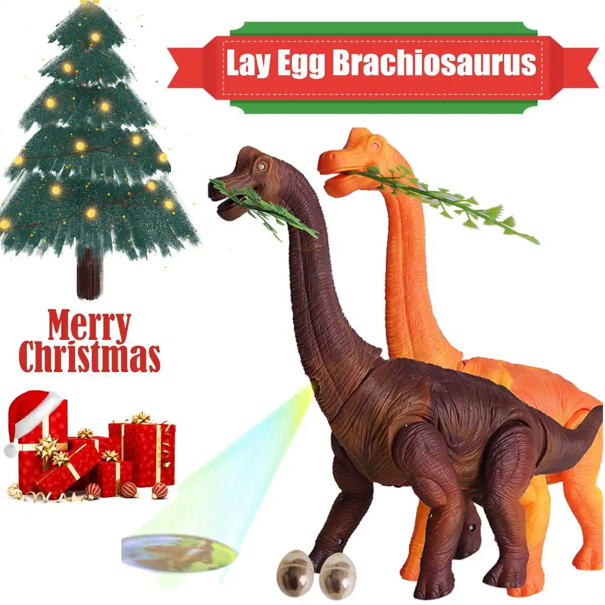 Электрический динозавр Брахиозавр с фигуркой, светильник, подвесной светильник яйцо, звуковая модель динозавра, игрушка для обучения подарки
