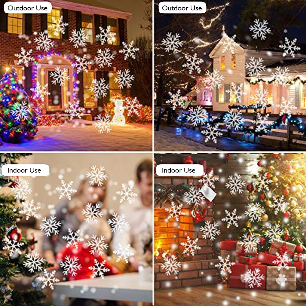 Floco de Neve à Prova Queda de Neve ao ar Livre do Diodo Emissor de Luz Lâmpada de Projeção Projetor de Exibição Decorações do Partido do Evento Água Mostrar Rotativa Jardim d' Mod. 131266 18 DIODO EMISSOR de Luz Lâmpada de Projeção