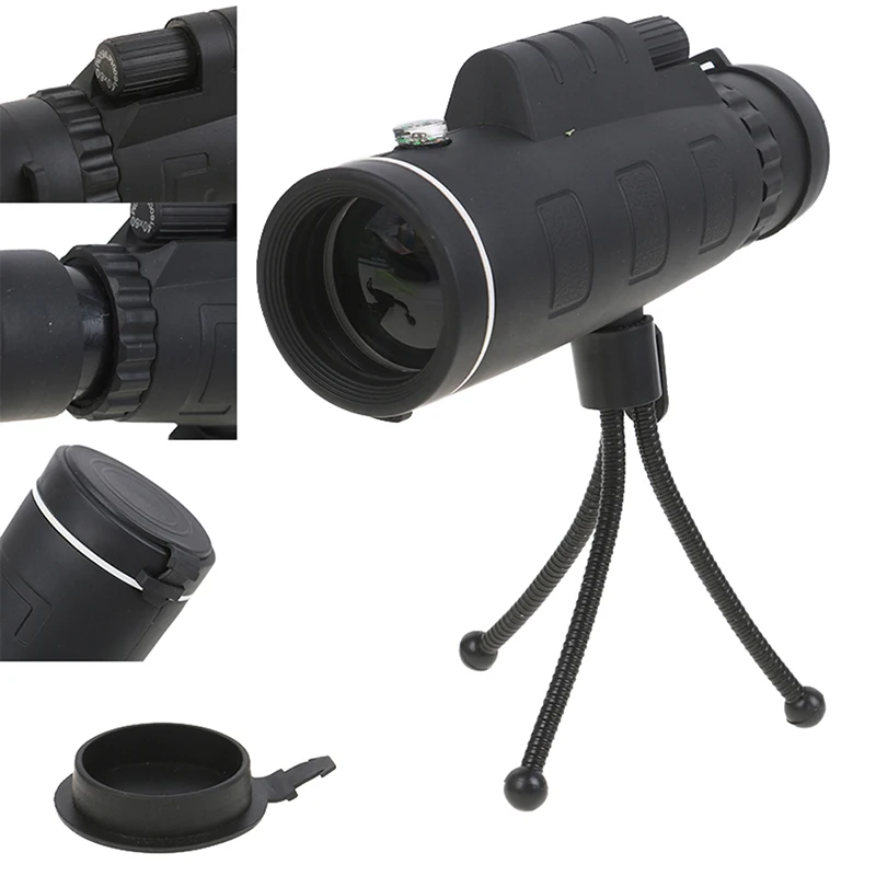 

Monocular Telescope HD Vision Prism Scope With Compass Phone Clip Tripod for Outdoor