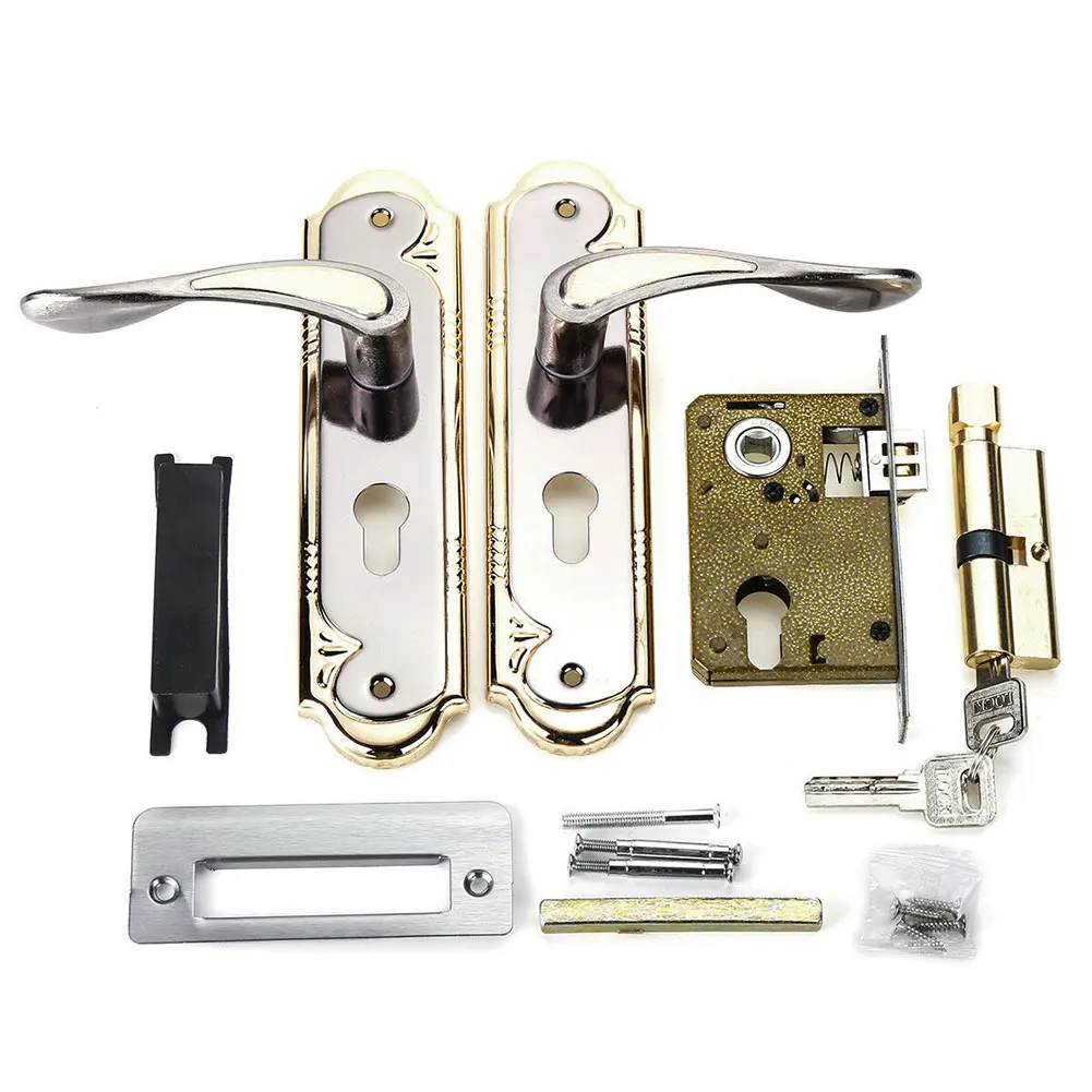 

Bedroom Aluminum Alloy Privacy Security Universal With Handle Door Lock Set Lever Latch Durable Home Front Back Rust Proof