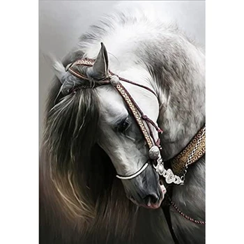 

The latest 5D DIY diamond painting white horse embroidery square full diamond cross stitch rhinestone mosaic painting home decor