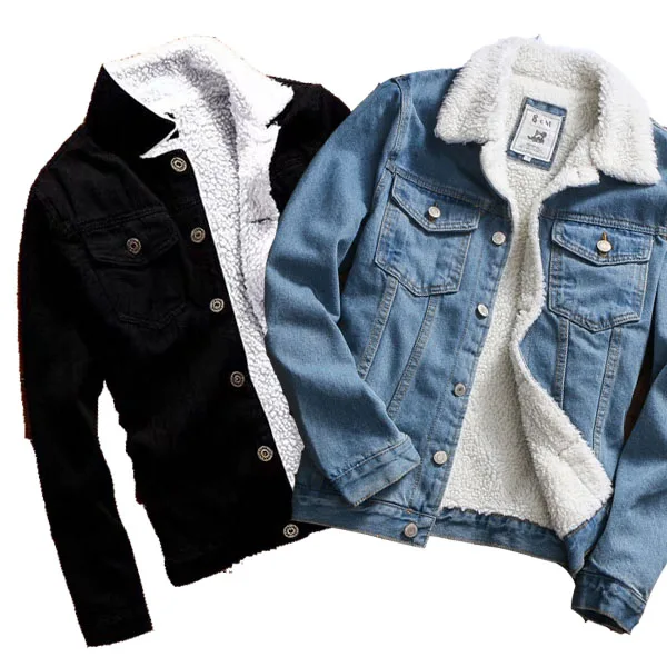 warm fleece denim jacket