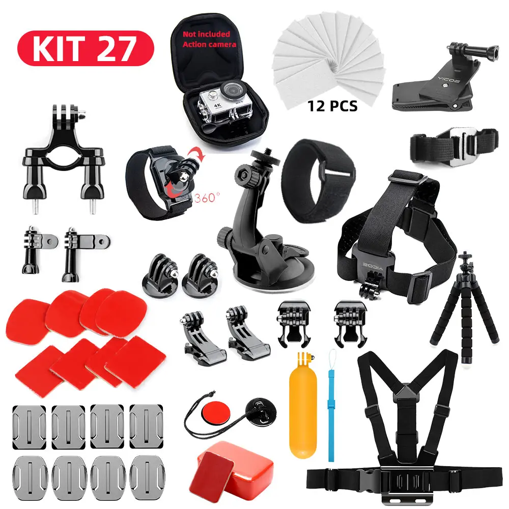 Kit 27 Чехол для штатива Mount Dog для Yi 4k Mijia Go Pro hero 7 6 5 Gopro 6 5 4 3 Аксессуары для занятий спортом - Цвет: Kit 27