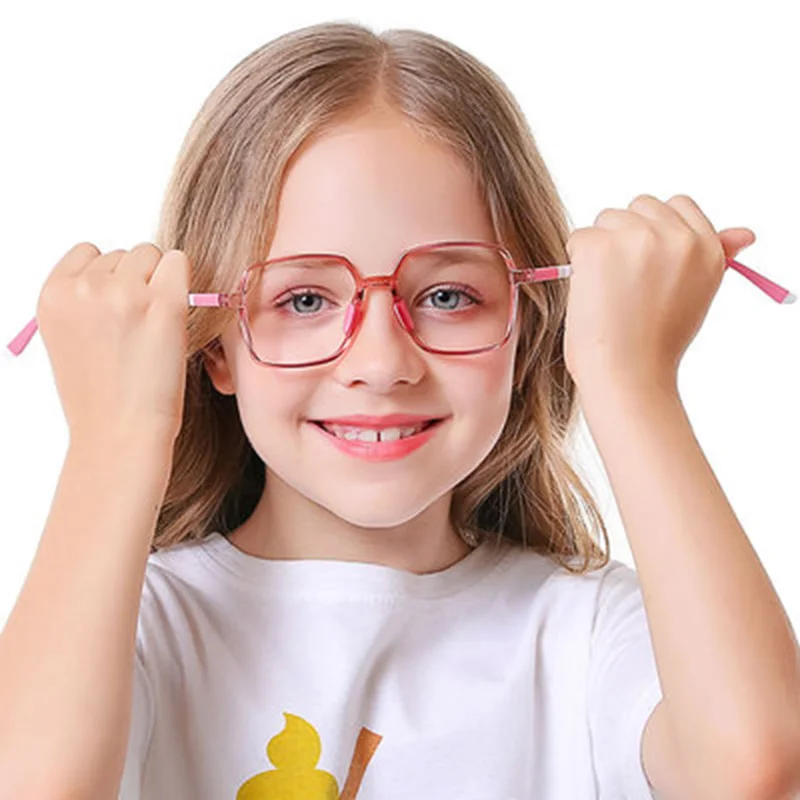 Anti Blue Light Blocking Glasses For Children Square Kids Boy Girl Computer Gaming Glasses Blue Ray
