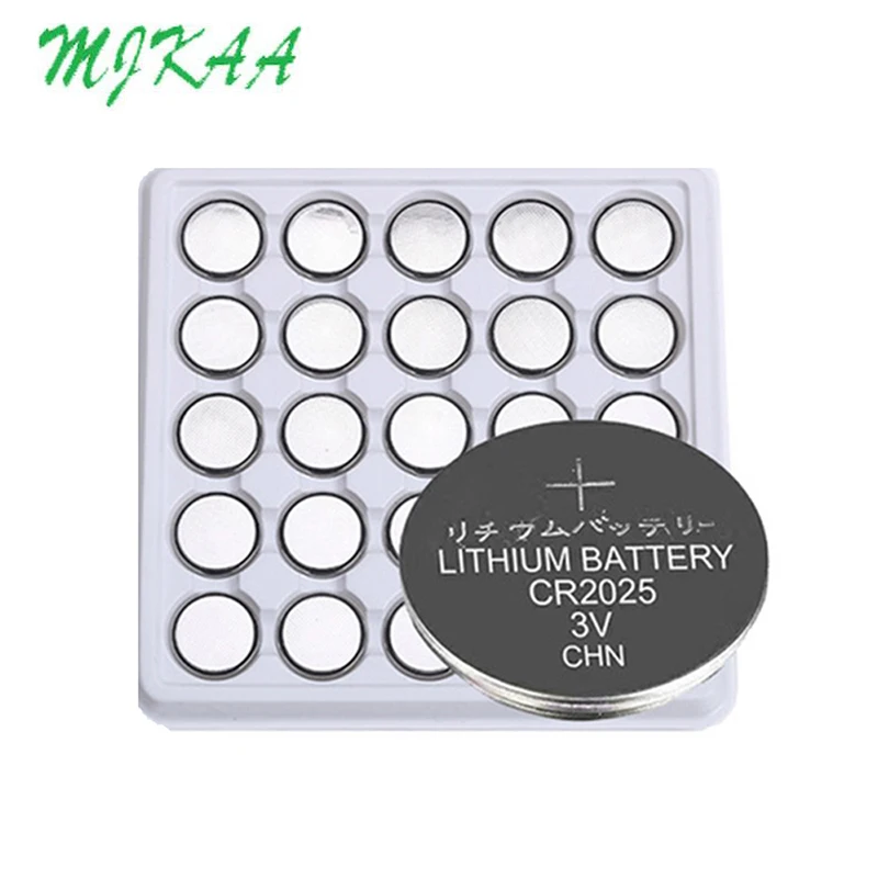 100PCS CR2025 3V Lithium Coin Cells Button Battery BR2025 DL2025 KCR2025 2025 L12 EE6226