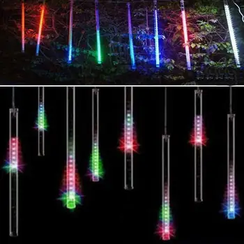 

Outdoor 8 Lamps LED Meteor Shower Rain Tubes String Tree Landscape Christmas Lights Festival Decor Icicle Lighting Wedding Q5I6