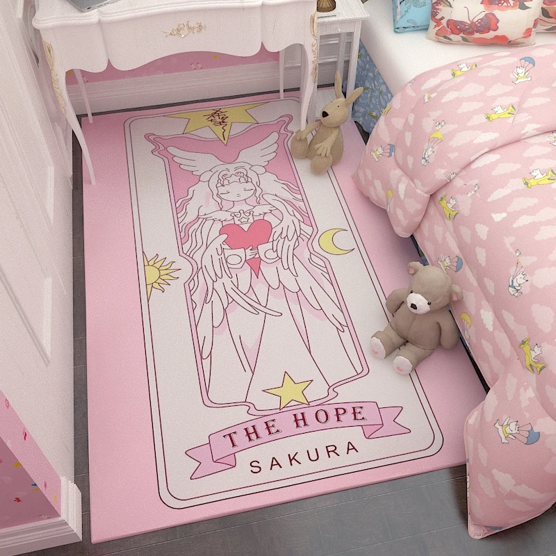Cartoon Tarot Cards Magic Card Array Carpet Sofa Rectangular Bedroom Living Room Bedside Anime Rug Kawaii Decor | Дом и сад