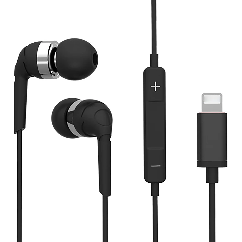 NITIKA Headphones with Connector Microphone for Apple MFi Headset Wired Noise Earphones for iPhone 120CM