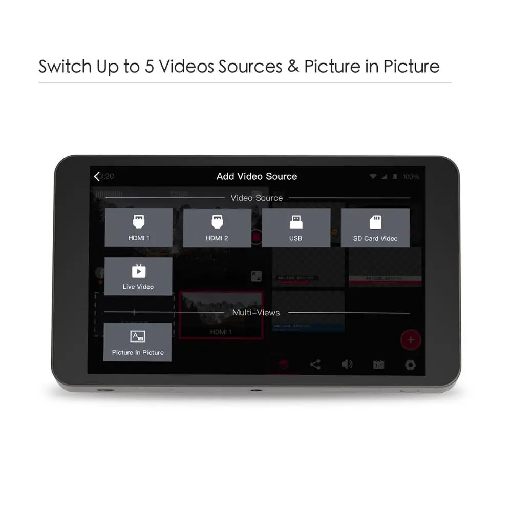 YoloLiv YoloBox Portable Multi-Camera Live Streaming Studio Device Encoder Switcher Recorder Monitor 4 in 1 Equipment