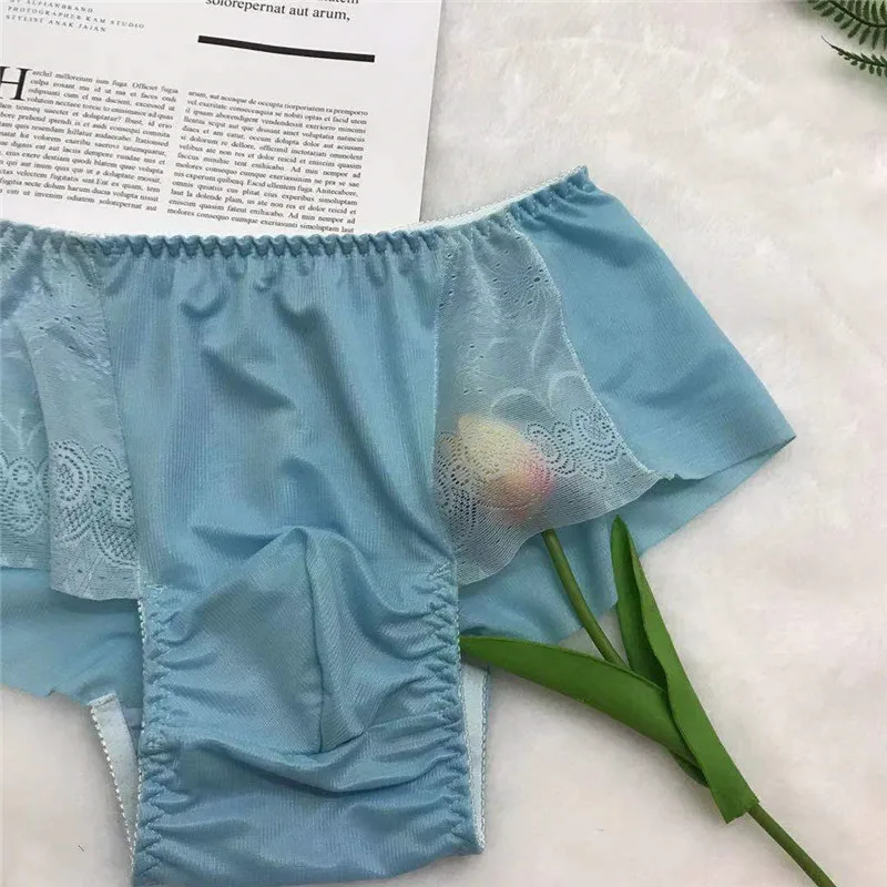 New Sissy Men Underwear Sexy Soft Silky Printed Briefs Breathable Gay Underwear for Men Pants M-4XL 4