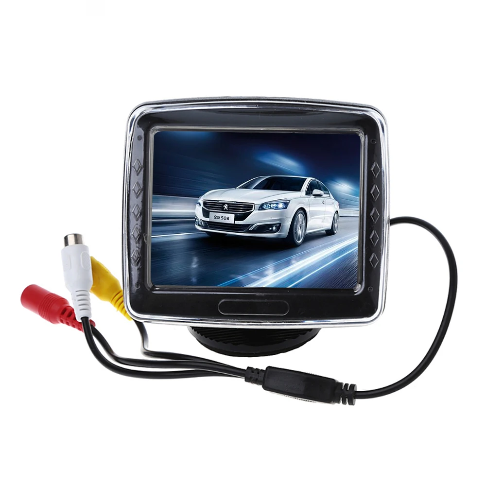 

NTSC PAL 12V 3.5 Inch TFT LCD Car 2 Video Input Dashboard Rear View Monitor For Reverse Camera System