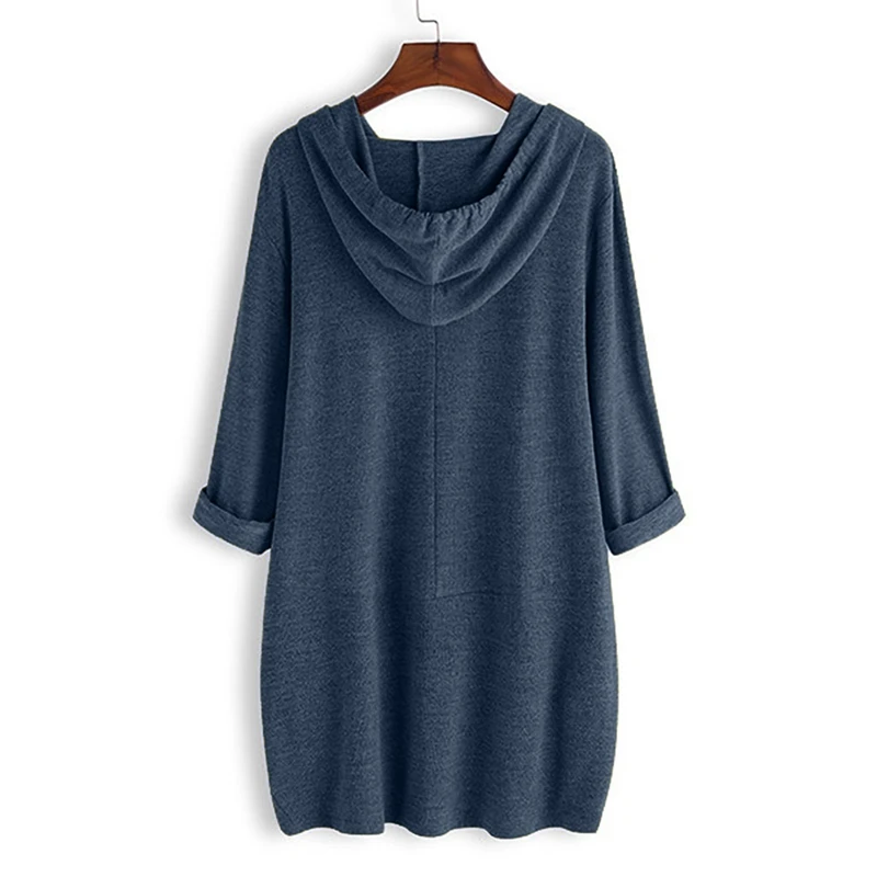 Осенняя модная Толстовка большого размера Женская 3XL 4XL 5XL 6XL 7XL бюст 130 см длинный рукав карман с принтом худи неправильной формы