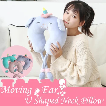 

JINSERTA U-Shape Unicorns Pillow Travel Airplane Protect Cervical Neck Pillows Car Head Neck Rest pillow for Sleep Car Flight