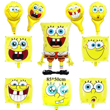 

10pcs/lot mixed style cartoon Spongebob balloon include large size hand cheering spongebob party balloons for birthday balloons