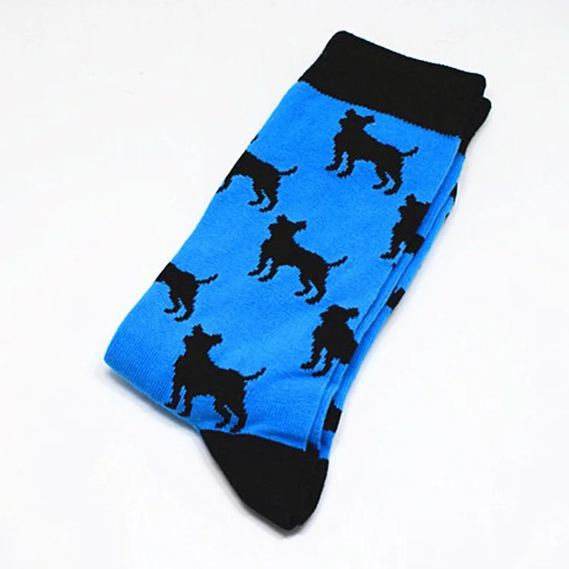 Носки в стиле Харадзюку, высокое качество, принт с животными, мультяшная собака, длинные носки для счастливых мужчин, новинка, скейтборд, повседневная обувь, сумасшедшие носки - Color: 4