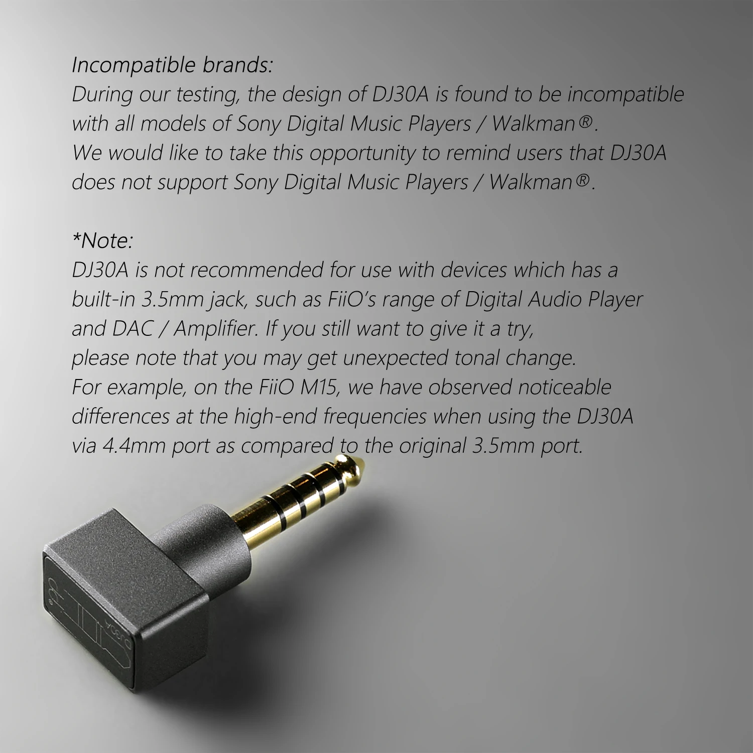 DD ddHiFi DJ30A 어댑터 3.5mm 암-4.4mm 수 3.5mm 이어폰 케이블 4.4 출력