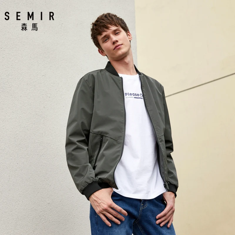 Semir новая мужская куртка, корейский тренд, куртка пилота, бейсбольная форма, принт, порт, ветер, шикарная куртка, Двусторонняя одежда для мужчин