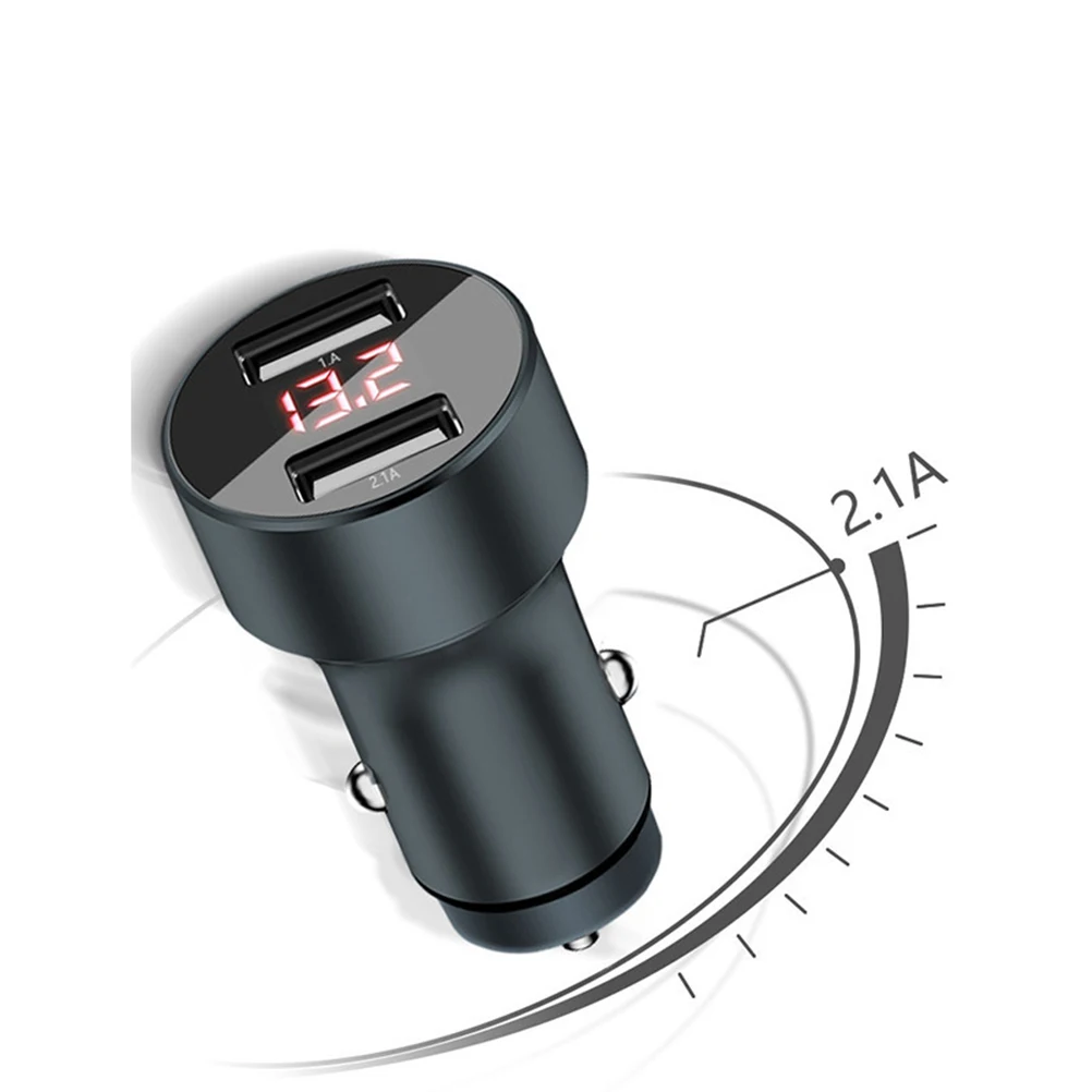1 шт. DC12-24V зарядное устройство 11 Вт 5 В/3.4A Переходник USB для зарядки в машине цинковый сплав Простота в использовании многофункциональное двойное зарядное устройство для использования в автомобиле