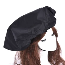 Атласная шапочка для сна большого размера для салона красоты, головной убор для вьющихся пружинящих волос, баннет черного цвета