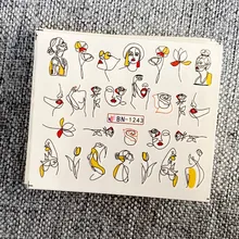 6 шт русские Стильные наклейки для ногтей для девушек, сексуальные наклейки для девушек, водные слайдеры, летний крутой дизайн, переводные наклейки для ногтей, маникюрные обертывания, 1243-1248