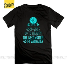 Vikings/лучшие женские футболки с надписью «Go to Heaven», «Go to Valhalla», футболки из очищенного хлопка с короткими рукавами, мужские футболки