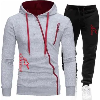 

2020 Casual Tracksuit Men 2 Pieces zipper Sets Hooded Sweatshirts Men's Clothes Pullover Hoodies Fall sports suit